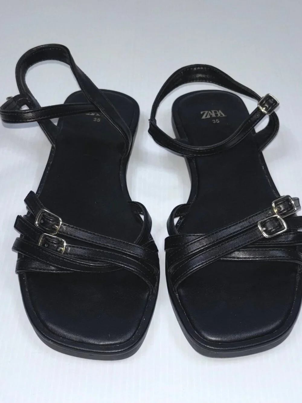 ZARA women's black sandals size 5 - Picture 1 of 2